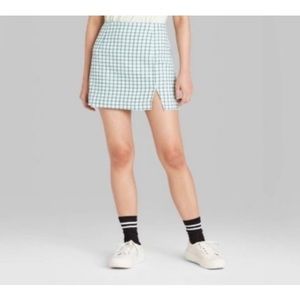 Wild Fable Green Plaid Mini Skirt